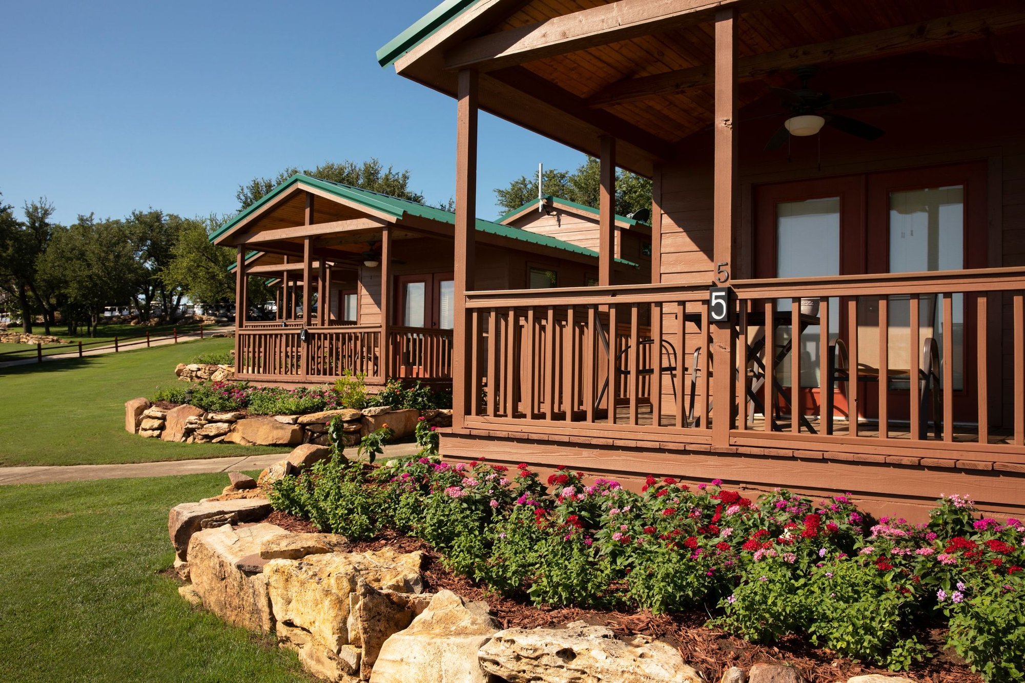 Cabins with Flowers