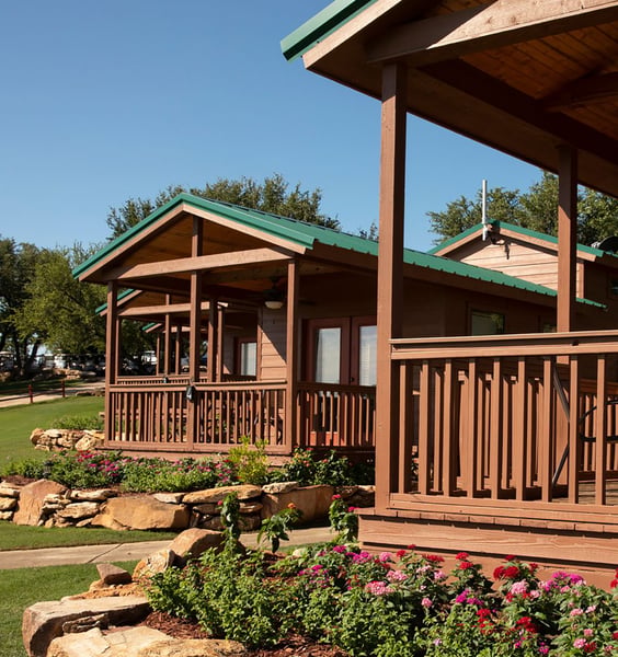 The Hideout Cabins pictured from outside