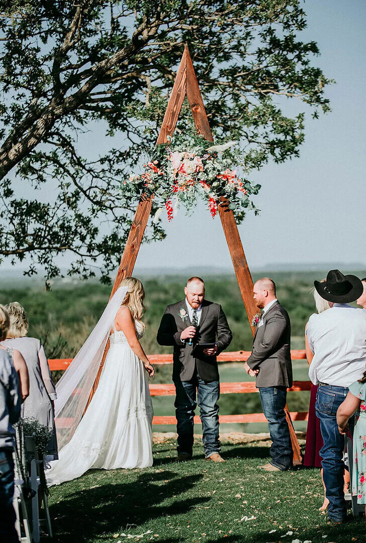 Couple being married