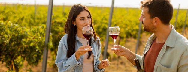 Young couple at a winery - Image credit Shutterstock BGStock72